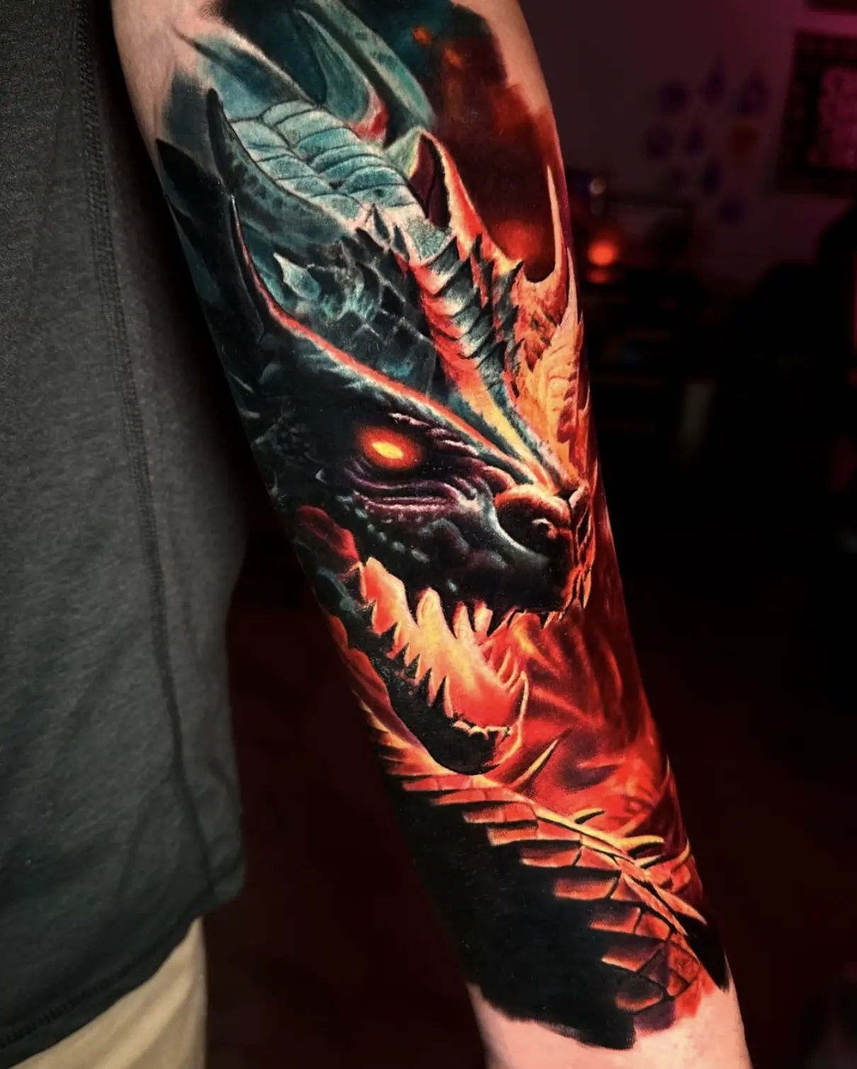 dragon full color tattoo by Jdiaz